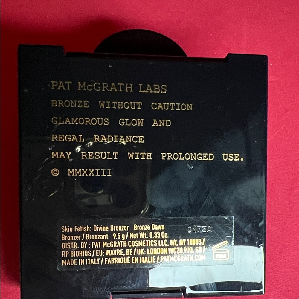 Pat McGrath Black Compact with Gold Lettering